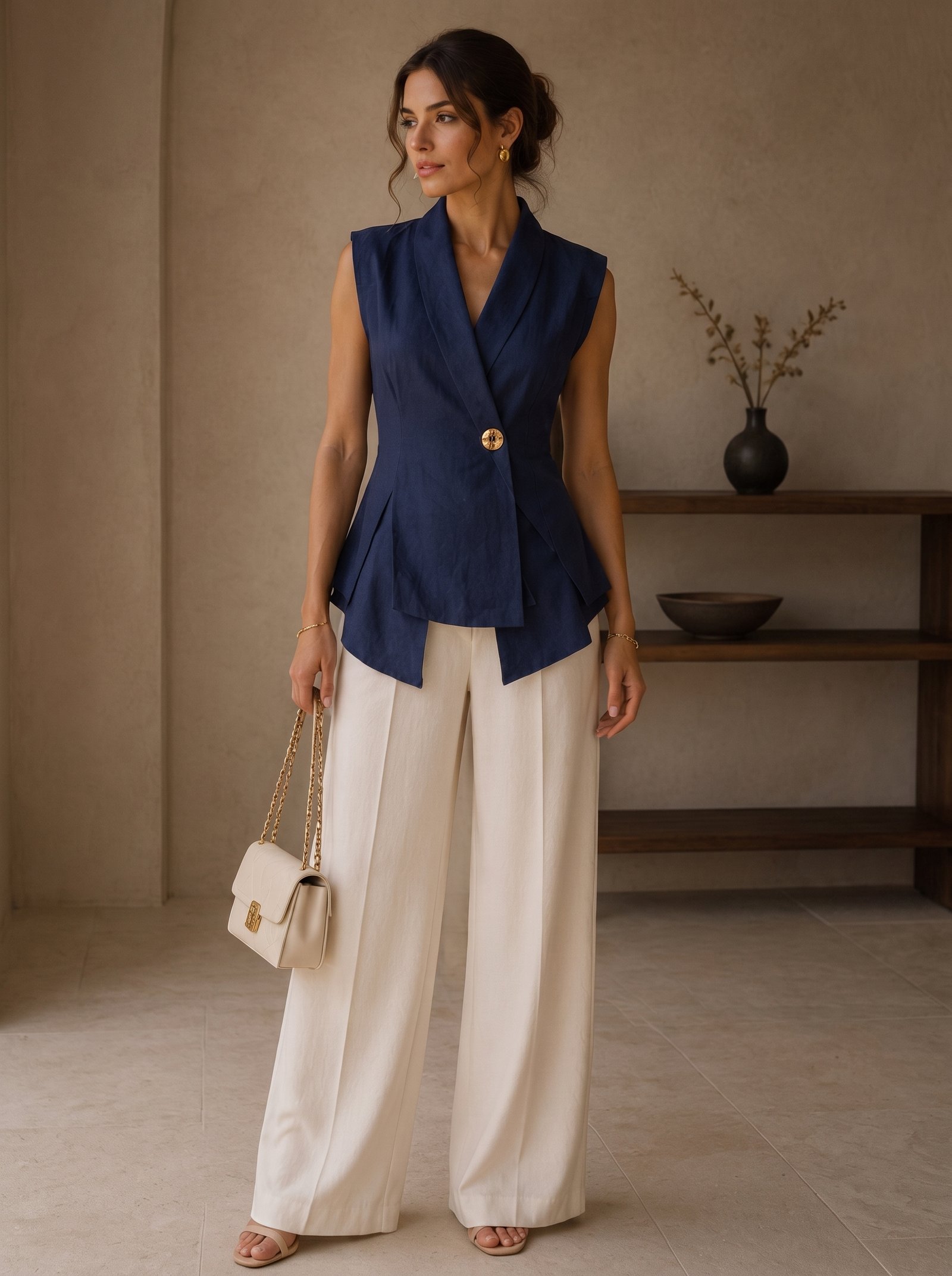Sapphire Linen Vest