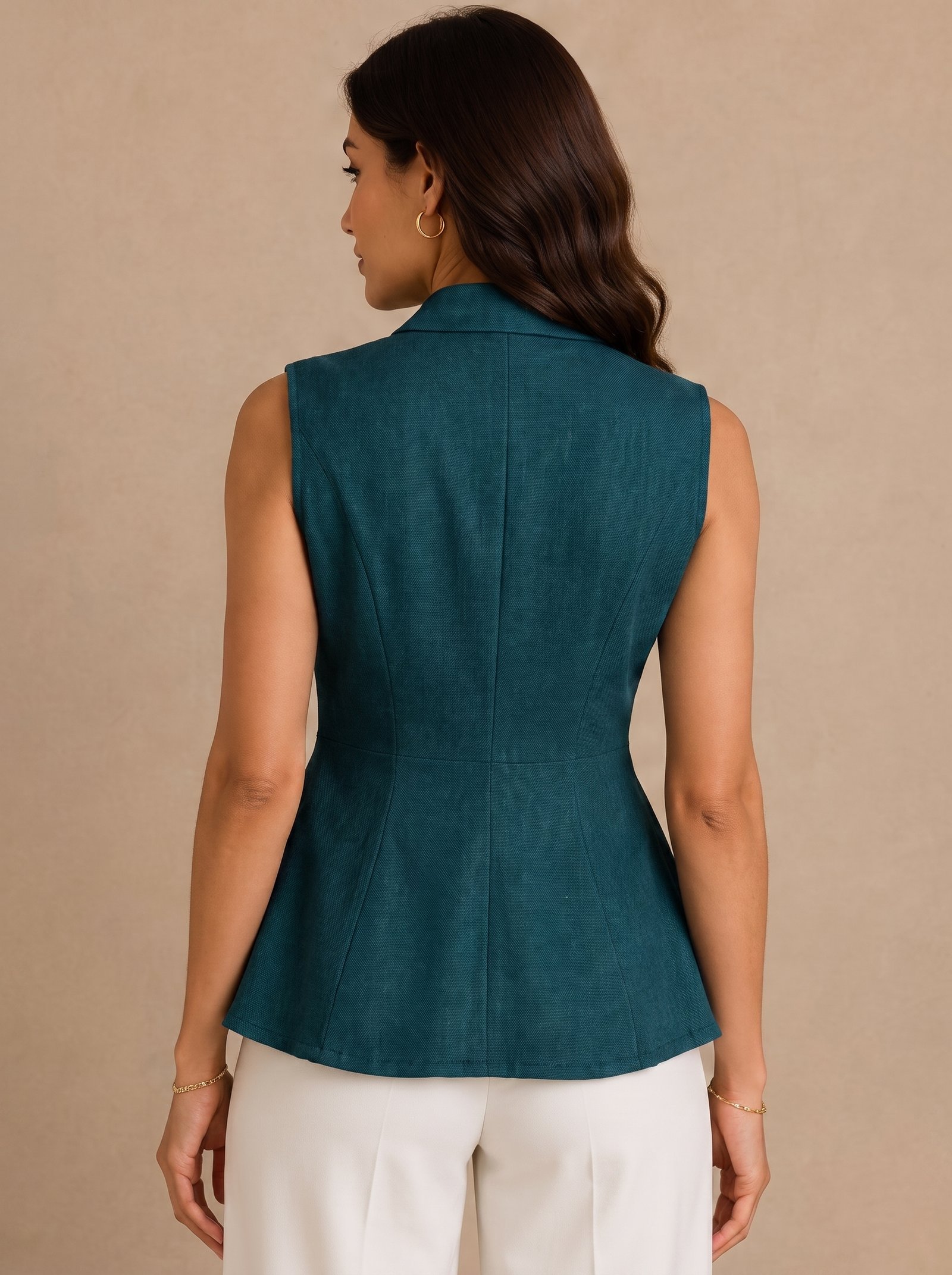 Emerald Linen Vest