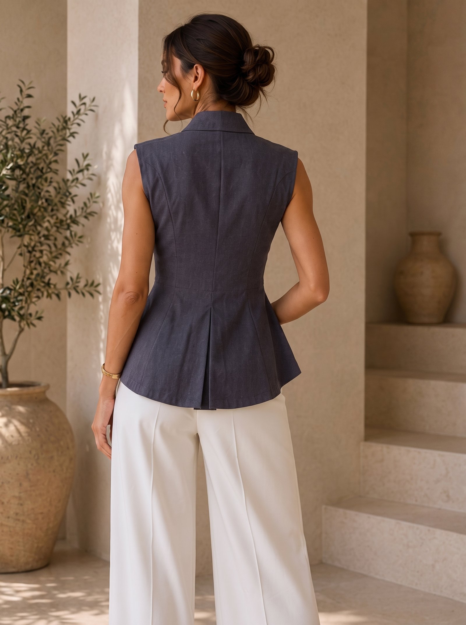 Moonstone Linen Vest