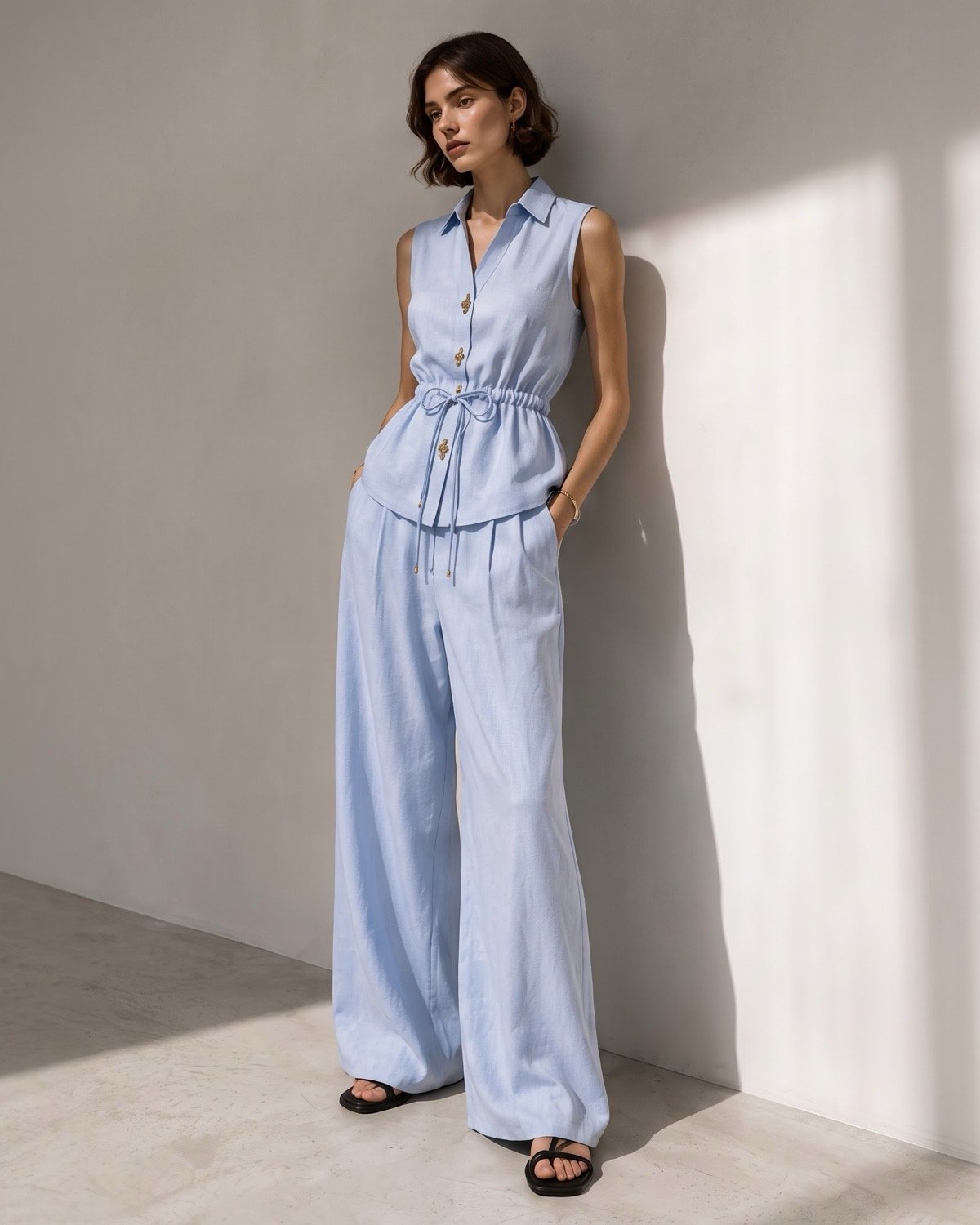 Blue Drawstring Top - alternate view