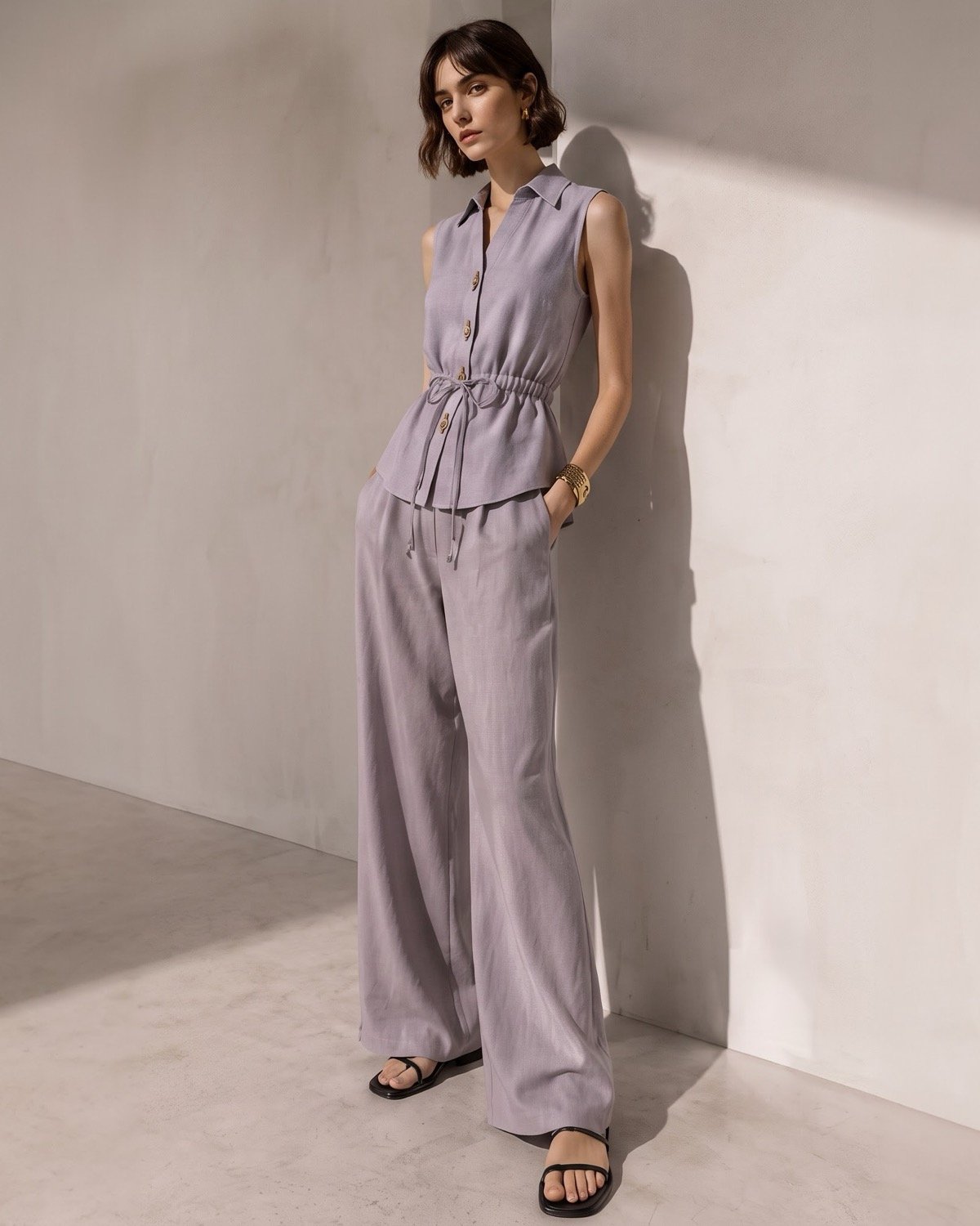 Lilac Drawstring Top