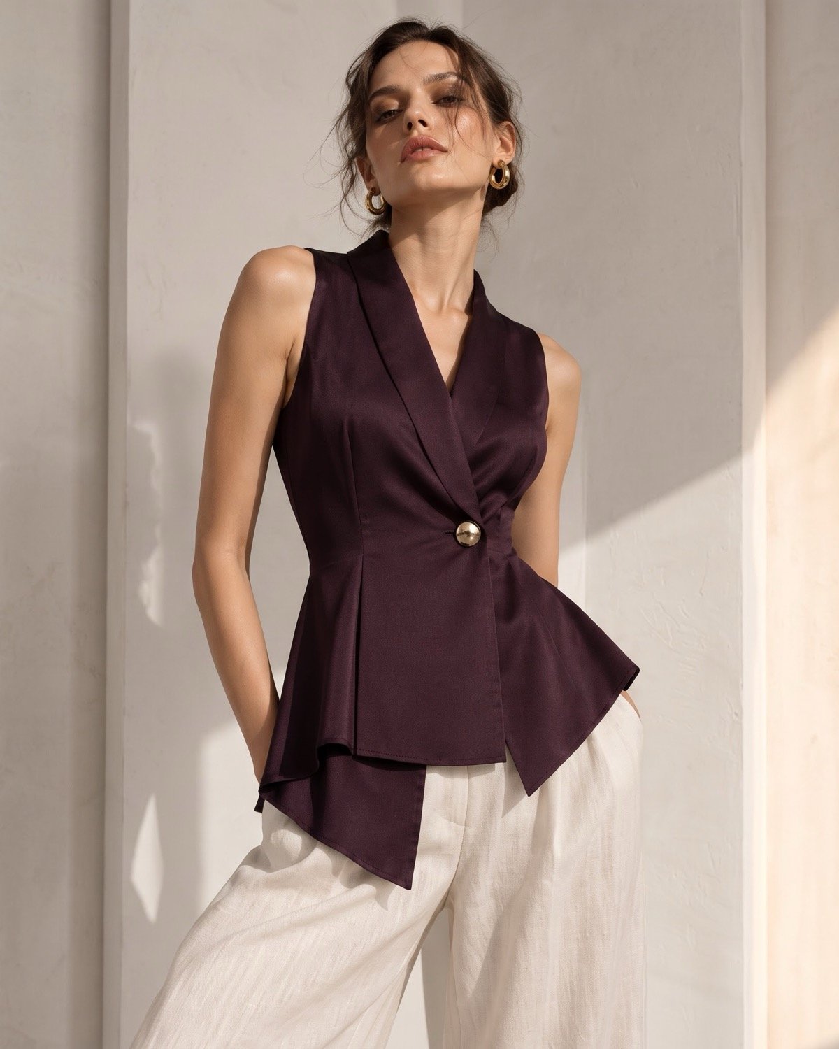 Plum Vest - alternate view